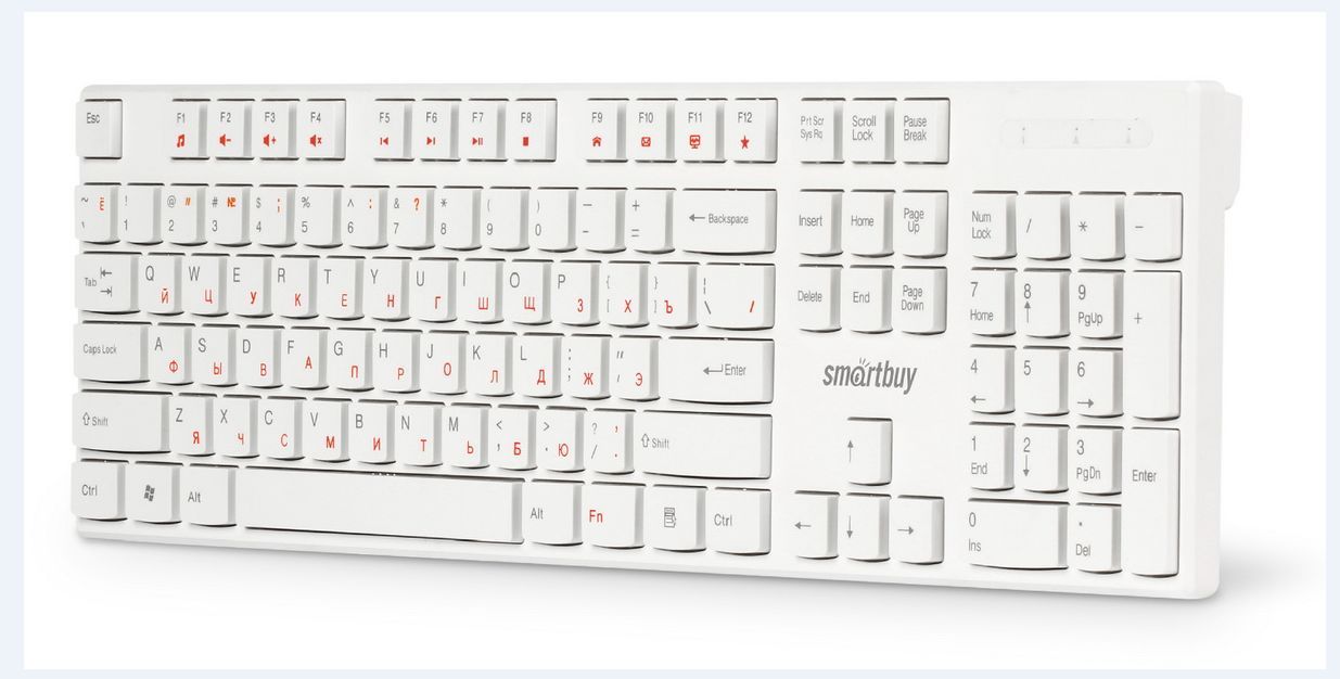 Клавиатура "Smartbuy" (SBK-238U-W) ONE 238 USB, белый