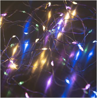 Гирлянда "Funray" "Нить", SE-STRING-550M, 5м, 50 LED, мульти (4цв.), 3*АА, серебр. шну