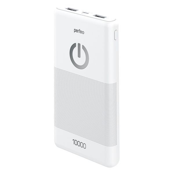 Мобильный аккумулятор "Perfeo" (PF_B4297) 10000 mAh, белый