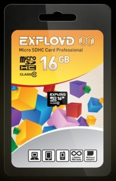 Карта памяти "Exployd" MicroSDHC 16GB Class10 без адаптера SD