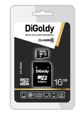 Карта памяти "Digoldy" 16GB microSDHC Class10 + адаптерSD