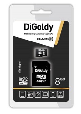 Карта памяти "Digoldy" 8GB microSDHC Class10 + адаптер SD