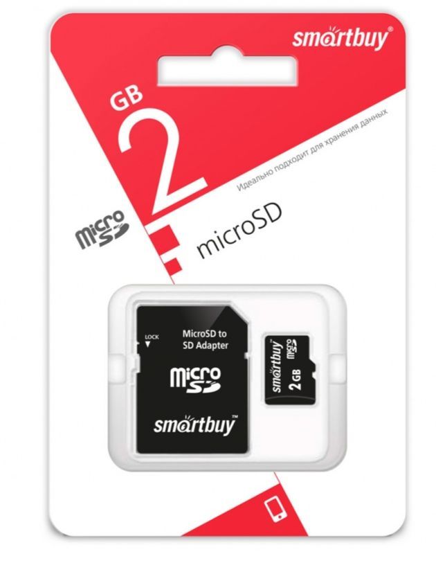 Карта памяти "SmartBuy" MicroSD 2GB+адаптер (5)