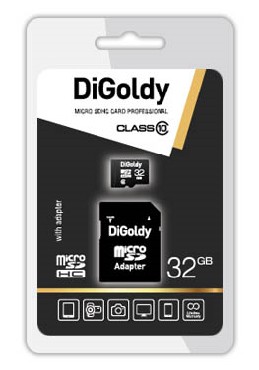 Карта памяти "Digoldy" 32GB microSDHC Class10 + адаптер SD