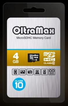 Карта памяти "Oltramax" MicroSDHC 4GB Class10