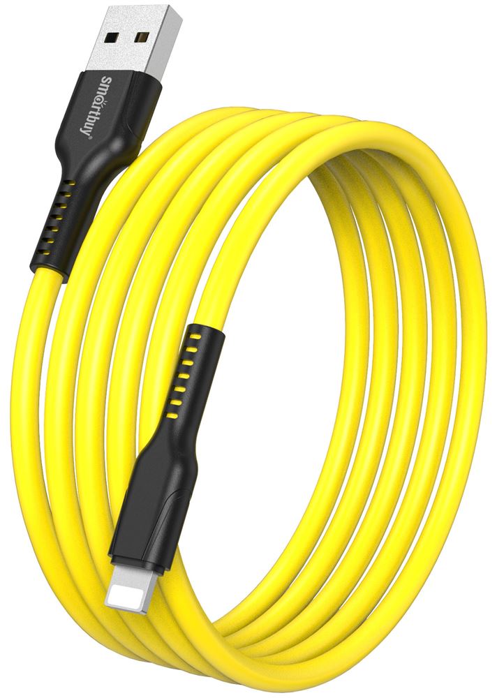 Кабель "Smartbuy" (iK-512-S21by) S21 Lightning желтый, 2.4 А, сил., 1 м