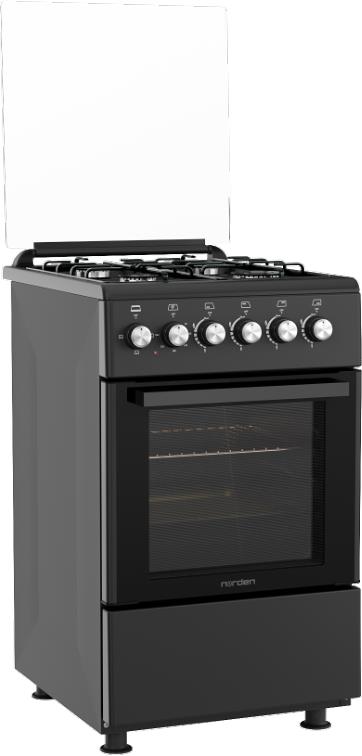 Комбинированная плита "Norden" FF5403GAZD черный матовый