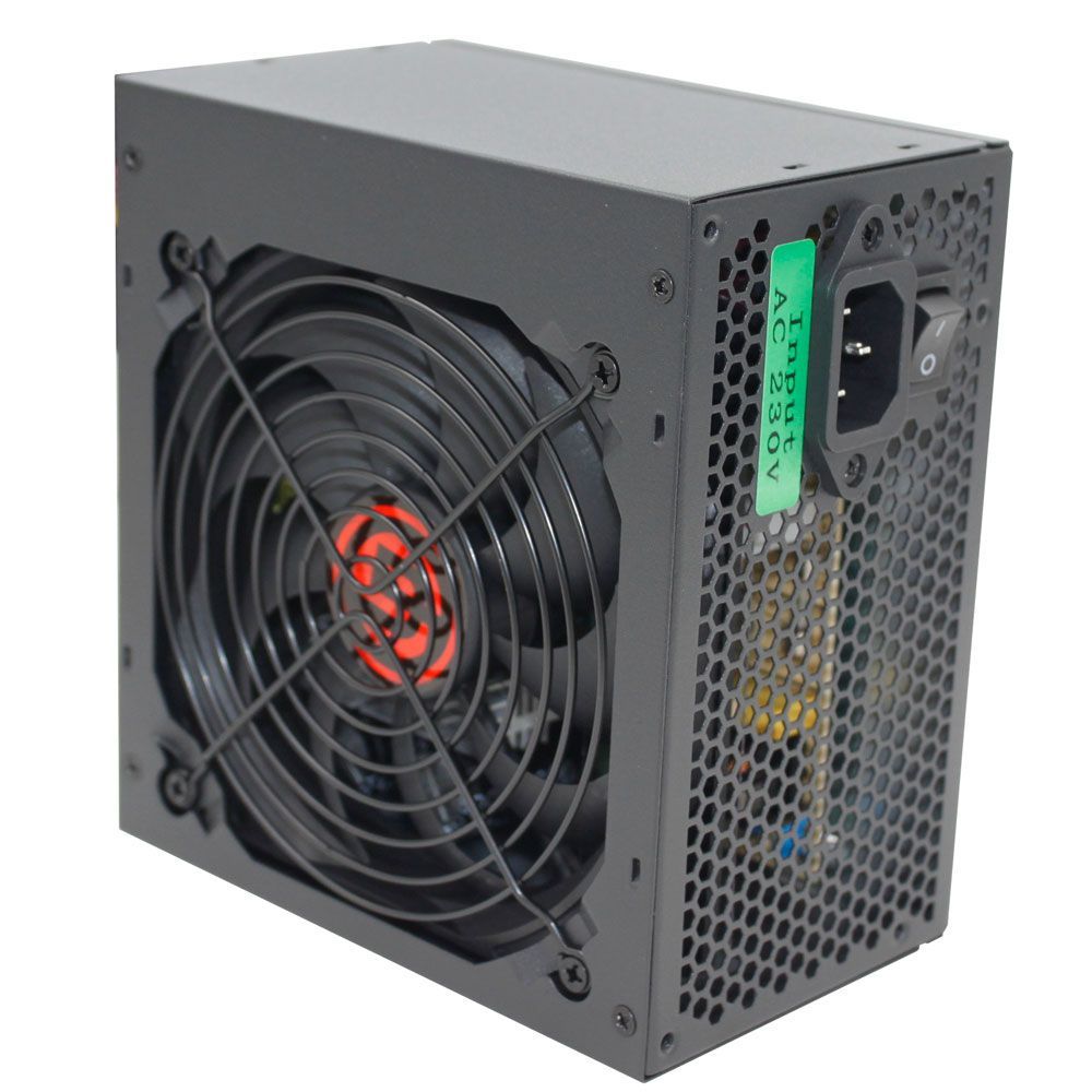 Блок питания "Ginzzu" CB500 12CM black,24+4p,PCI-E, 4*SATA, 3*IDE,оплетка MB, кабель питания