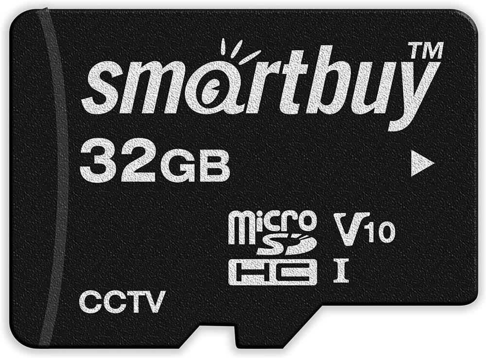 Карта памяти "Smartbuy" (SB32GBSDCCTV) micro SDHC 032GB cl10 U1 V10 + адаптер