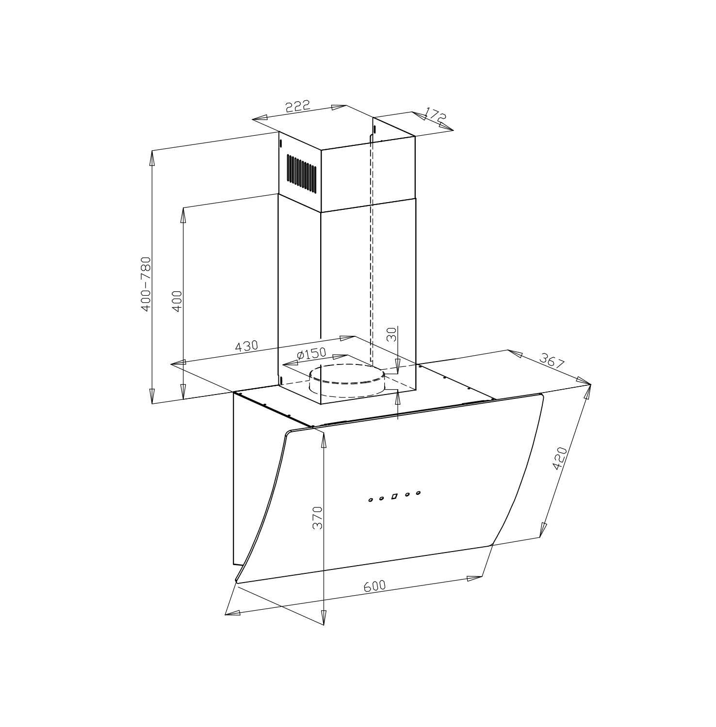 Вытяжка "Lex" Plaza GS600 Black