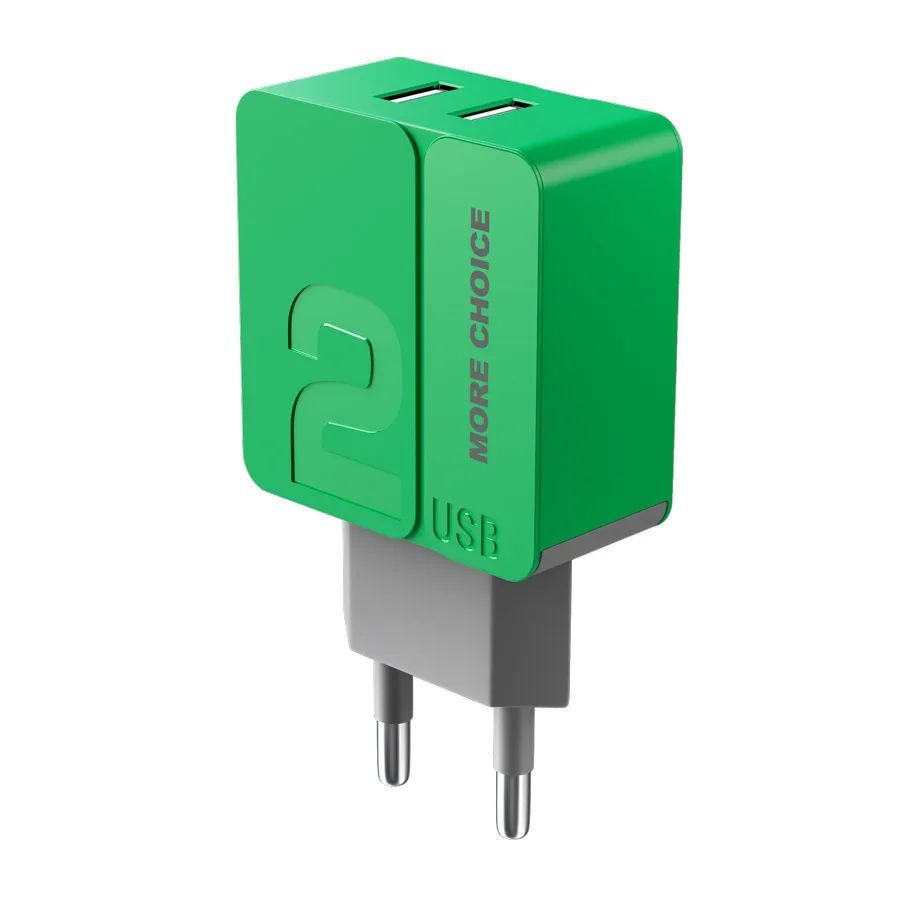 СЗУ "MORE CHOICE" (4627151191683) NC46 СЗУ 2USB 2.4A Green