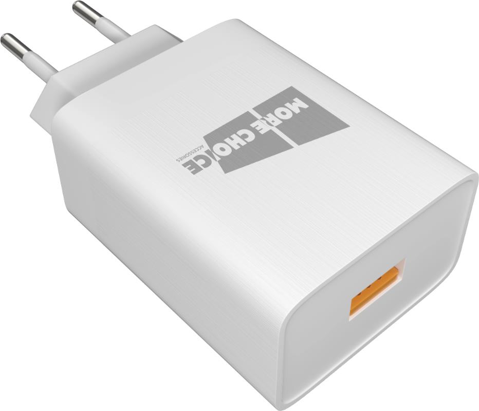 СЗУ "MORE CHOICE" (4627151195162) NC52QC White СЗУ 1USB 3.0A QC3.0 быстрая зарядка