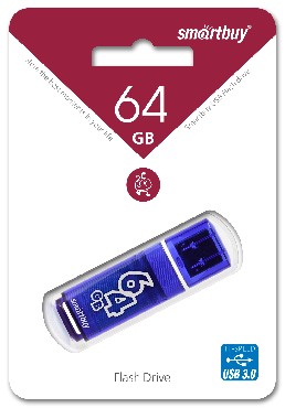 Флеш-диск "Smartbuy" (SB64GBGS-DB) 64GB GLOSSY SERIES DARK BLUE USB 3.0