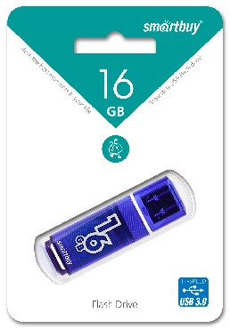 Флеш-диск "Smartbuy" (SB16GBGS-DB) 16GB GLOSSY SERIES DARK BLUE USB 3.0