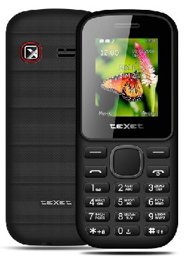 Телефон мобильный "TeXet" TM-130 черный/красный