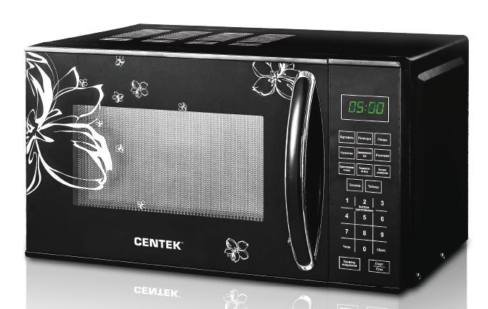 СВЧ-печь "Centek" CT-1579 (черный/цветы)