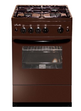 Газовая плита "Лысьва" ГП 400 М2С-2у коричневая, со стеклянной крышкой