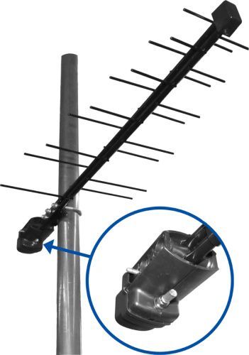 Антенна "Дельта" Н111А.02F 12V б/к (активная, DVB-T2, с б/п, 27,5 дБ, пакет)