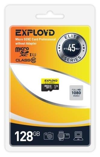 Карта памяти "Exployd" 128GB MicroSDXC Class 10 UHS-1 Elite [EX128GCSDXC10UHS-1-ElU1 w]