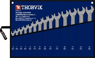 Набор ключей "Thorvik" CWS0014, 10-32 мм, 14 предм. гаечных комб. (сумка)