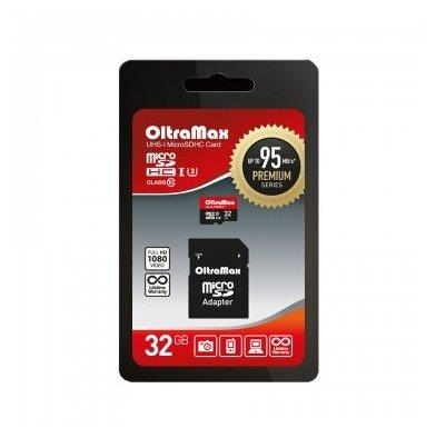 Карта памяти "Oltramax" MicroSDHC 32GB Class 10 (U1) V10 Recorder + адаптер ( SD 95 MB/s)