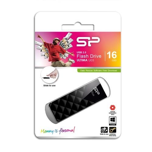 Флеш-диск "Silicon Power" USB 2.0 Ultima U03 Black 16Gb