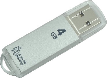 Флеш-диск "Smartbuy" 4GB V-CUT SILVER