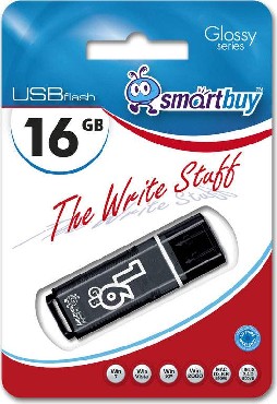 Флеш-диск "Smartbuy" 16GB GLOSSY SERIES BLACK