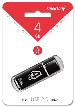 Флеш-диск "Smartbuy" 4GB GLOSSY SERIES BLACK