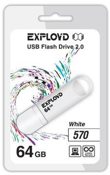 Флеш-диск "Exployd" 64GB-570 белый