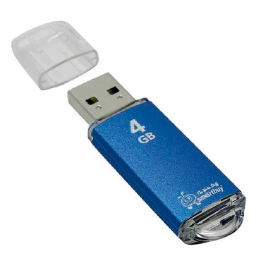 Флеш-диск "Smartbuy" 4GB V-CUT Blue