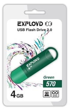 Флеш-диск "Exployd" 4GB-570-зеленый