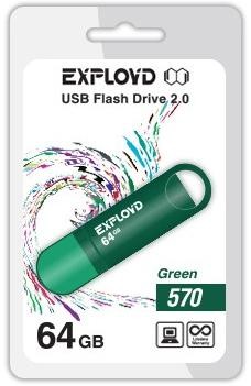 Флеш-диск "Exployd" 64GB-570-зеленый