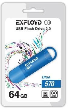 Флеш-диск "Exployd" 64GB-570-синий