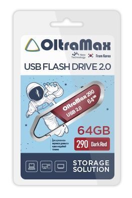 Флеш-диск "Oltramax" OM-64GB-290-Dark Red