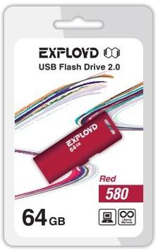 Флеш-диск "Exployd" 64GB-580 красный