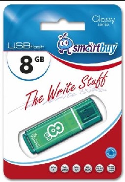 Флеш-диск "Smartbuy" 8GB GLOSSY SERIES GREEN