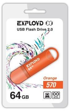 Флеш-диск "Exployd" 64GB-570 оранжевый