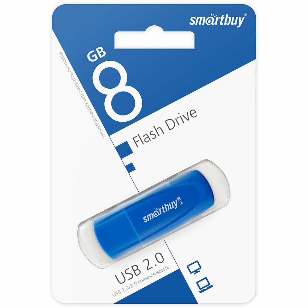 Флеш-диск "Smartbuy" (SB008GB2SCB) UFD 2.0 008GB Scout Blue синий