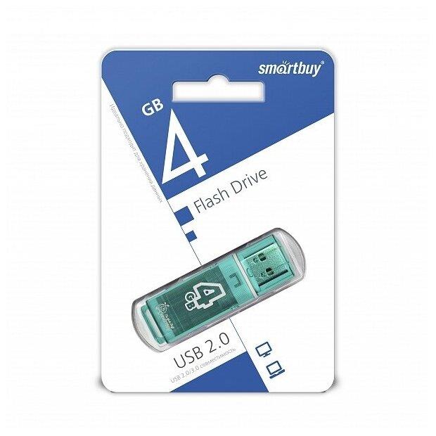 Флеш-диск "Smartbuy" (SB4GBGS-G) 4GB GLOSSY SERIES GREEN