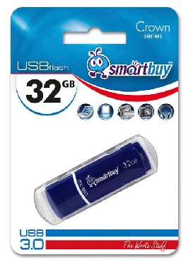 Флеш-диск "Smartbuy" (SB32GBCRW-BL) 32GB CROWN BLUE USB 3.0, Шт